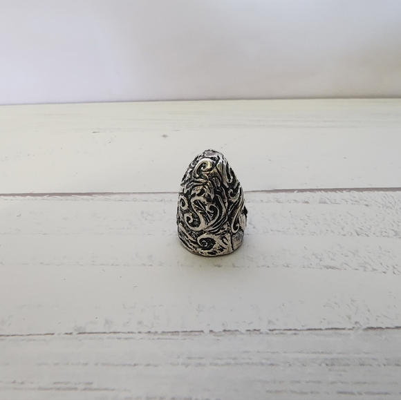 ANTIQUE 1916-1936  LONDON ENGLAND SEWING STERLING SILVER THIMBLE 8.8 Gr - Picture 5 of 7